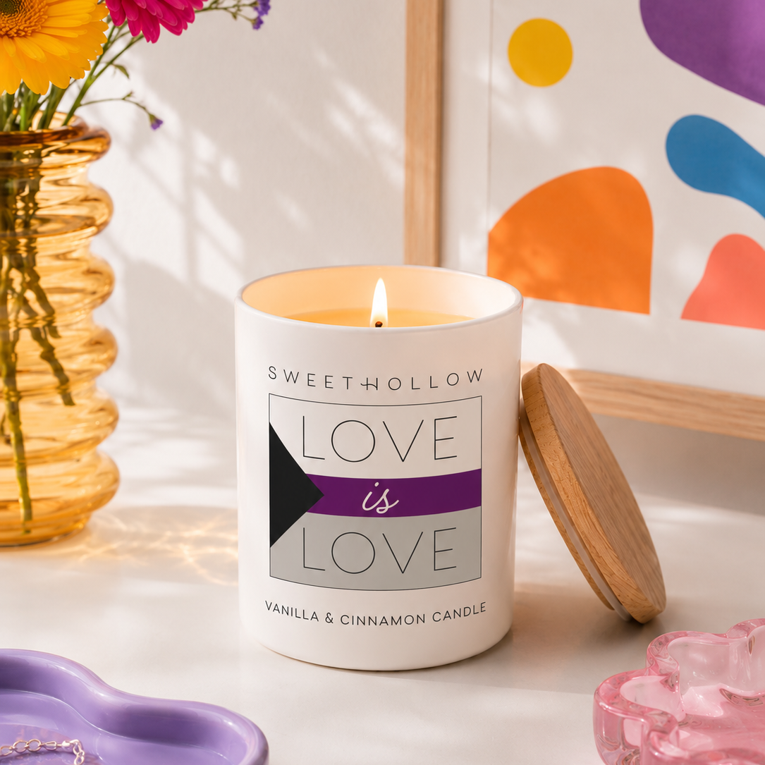 Love is Love Demisexual Pride Candle