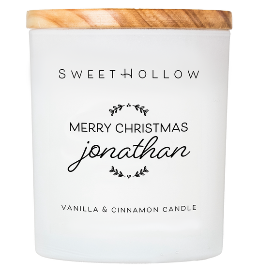 Personalized Merry Christmas Candle