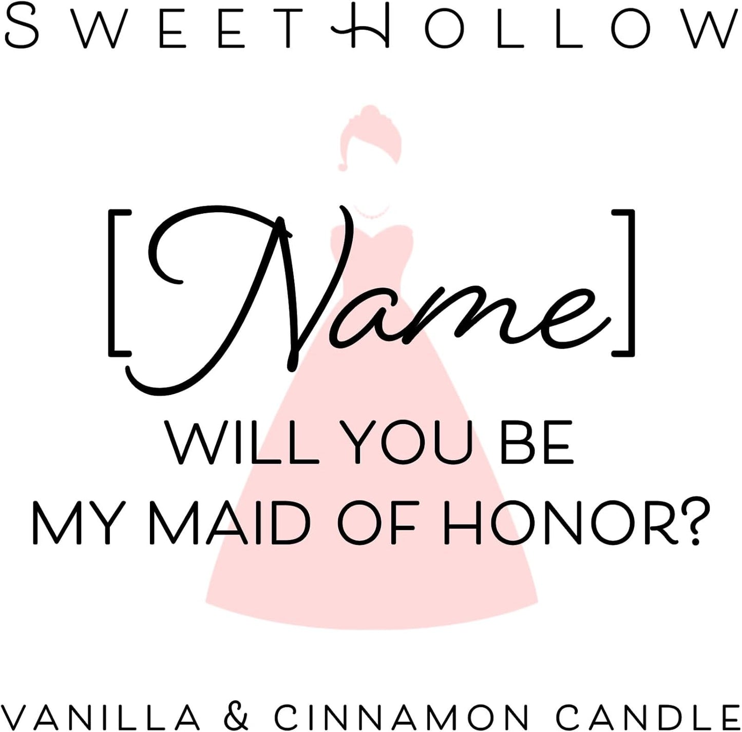 Personalized Will You Be My Maid of Honor Candle