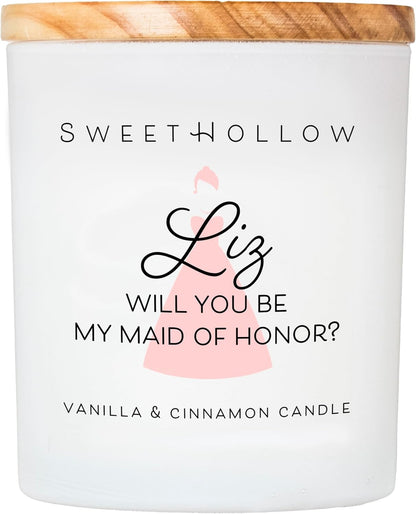 Personalized Will You Be My Maid of Honor Candle