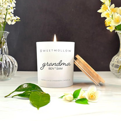 Custom Grandma Candle with Kids Names