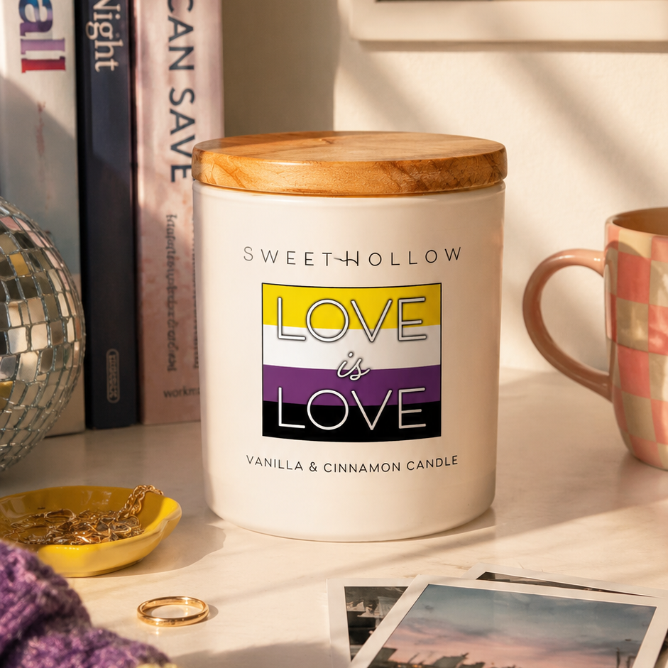 Love is Love Non-Binary Pride Flag Candle